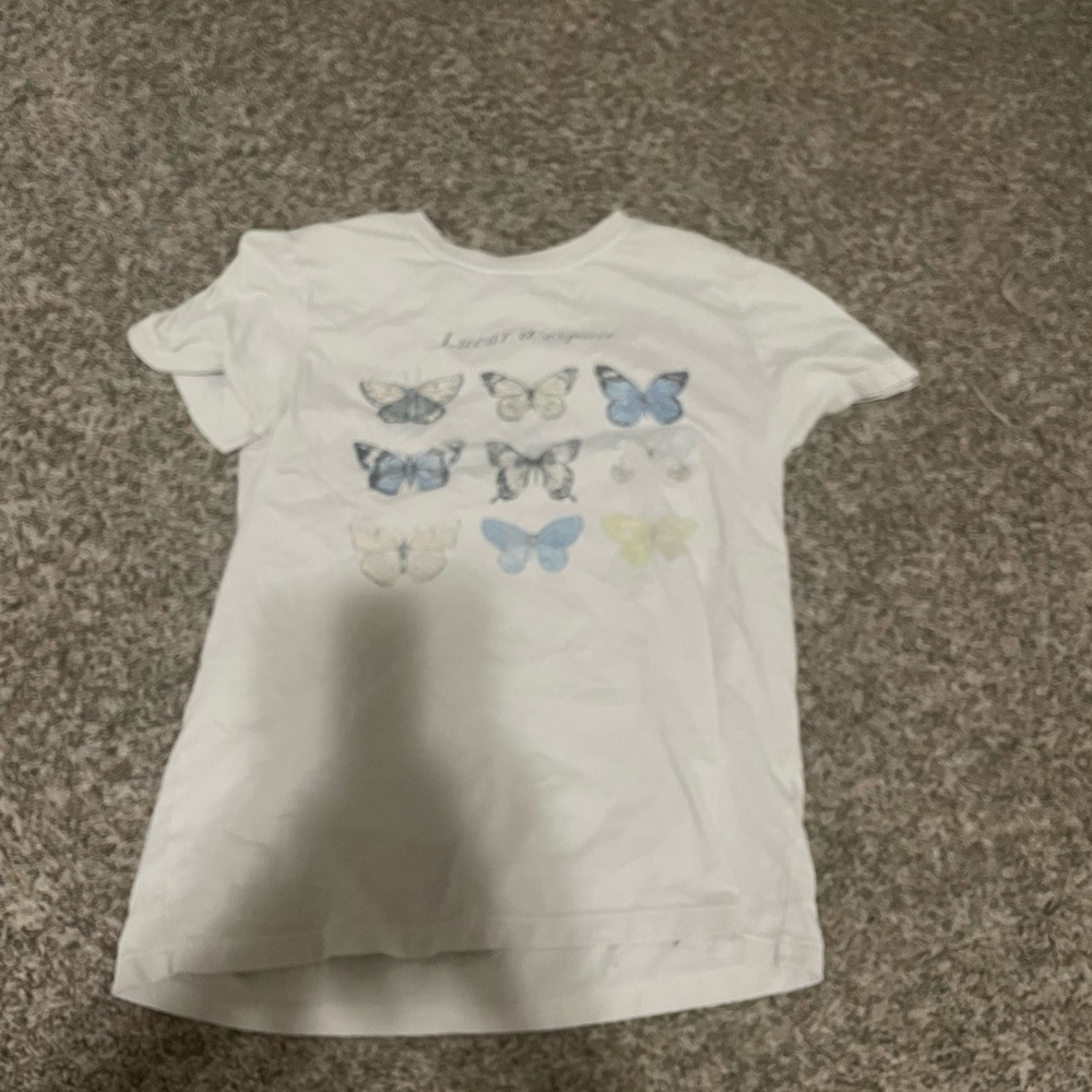Forever 21 Kids White Butterfly Tee